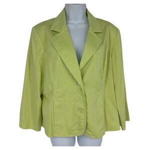 Chico's Lime Green Long Sleeve Button-Up Blazer Women's Size 2 US L